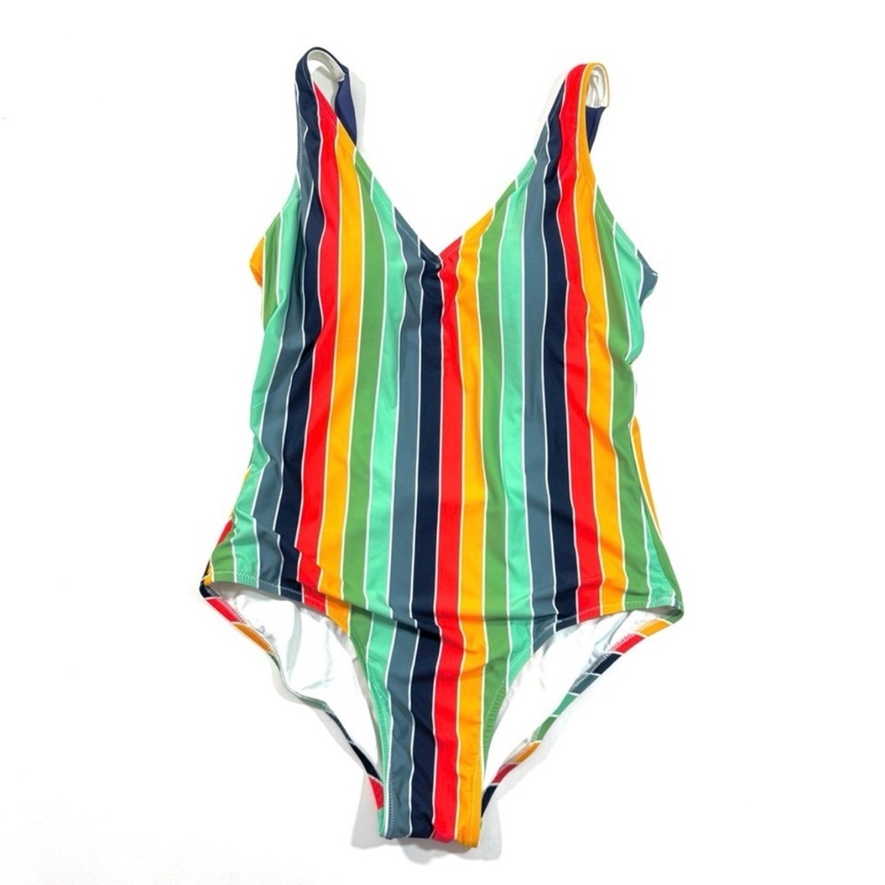 ModCloth Stacey One Piece Stripe Swimsuit size Large